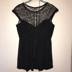 BCBGMaxAzria lace trimmed sweetheart cut top NWOT